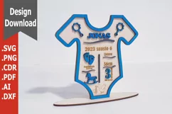 Baby birth stats, metrica, announcement, laser cut svg file Product Image 1