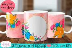 Floral Picture mug wrap for sublimation | Photo mug template Product Image 2