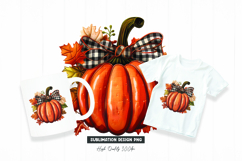 Rustic Orange Bow Pumpkin Clipart Product Image 1