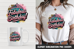 Fabulous Birthday T-Shirt Sublimation PNG Product Image 1