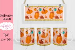 Fall 11oz mug sublimation template, pumpkin mug PNG Product Image 3