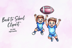 Dad Son Football Jump Clipart Sublimation PNG Product Image 1