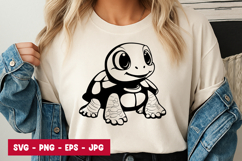 Cartoon Turtle Baby Animal Cute Art SVG PNG Product Image 1