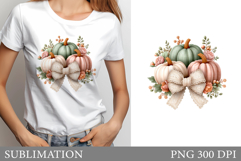 Fall Pumpkin T-Shirt Design. Fall Pumpkin Sublimation Product Image 1
