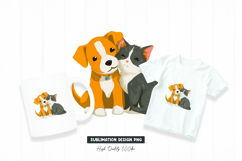 Watercolor Puppy Hug Design for Pet Mug Sublimation Product Image 1