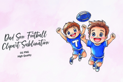 Dad Son Football Throw Clipart Sublimation PNG Product Image 1