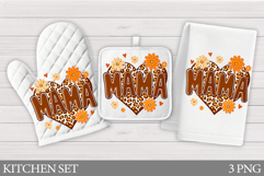 Mother's Day Oven Mitt Design. Mother's Day Kitchen Towel Product Image 1