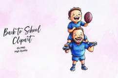 Dad Son Football Shoulder Clipart Sublimation PNG Product Image 1