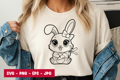 Cute Baby Bunny Cartoon Animal SVG PNG Product Image 1