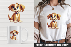 Kawaii puppy t-shirt, mug wrap, clipart sublimation design Product Image 1