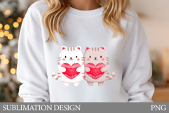 Valentines Cat Sublimation. Valentines Cat T-Shirt Design Product Image 1