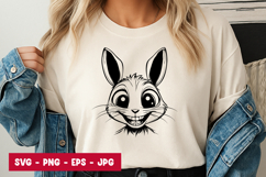 Smiling Rabbit SVG PNG Product Image 1