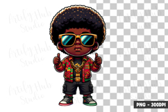 Cool Afro Boy Clipart PNG Product Image 1