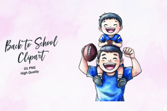 Dad Son Football Lift Clipart Sublimation PNG Product Image 1