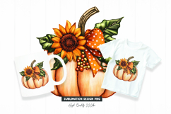 Orange Sunflower Autumn Pumpkin Clipart Product Image 1