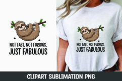 Sleeping sloth quote clipart sublimation png Product Image 1