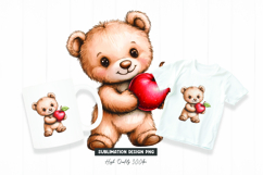 White Teddy Apple Clipart Design Product Image 1