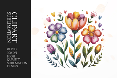 Colorful Floral Bouquet Clipart PNG Product Image 1