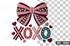 XOXO Folk Typography Bow Clipart PNG Product Image 1