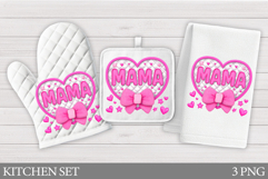 Mother's Day Oven Mitt Design. Mother's Day Kitchen Towel Product Image 1