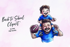 Dad Son Football Victory Clipart Sublimation PNG Product Image 1