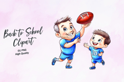 Dad Son Football Catch Clipart Sublimation PNG Product Image 1