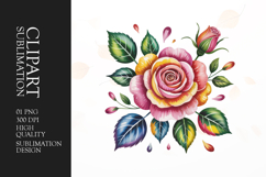 Pink Rose Clipart PNG Product Image 1