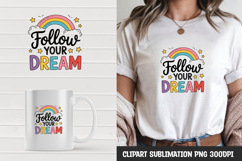 Rainbow quote t-shirt, mug wrap, clipart sublimation design Product Image 1