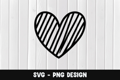 Heart doodle svg, heart doodle silhouette png Product Image 1