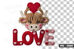 Cute Cow Love Typography Clipart PNG Product Image 1