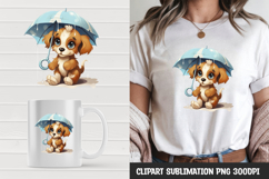 Kawaii puppy t-shirt, mug wrap, clipart sublimation design Product Image 1