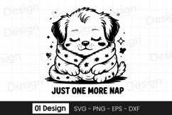 Just One More Nap Puppy SVG PNG Product Image 1