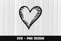 Heart doodle svg, heart doodle silhouette png Product Image 1