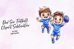 Dad Son Football Happy Clipart Sublimation PNG Product Image 1