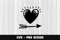 Heart doodle svg, heart doodle silhouette png Product Image 1