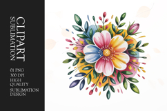 Floral Round Bouquet Clipart PNG Product Image 1