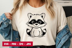 Raccoon Sitting SVG PNG Product Image 1