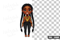 African Girl Braids Clipart PNG Product Image 1