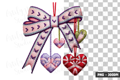 Decorative Hanging Hearts Clipart PNG Product Image 1