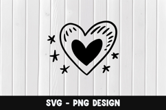 Heart doodle svg, heart doodle silhouette png Product Image 1