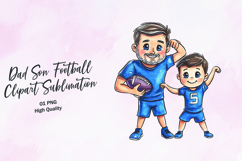 Dad Son Football Standing Clipart Sublimation PNG Product Image 1