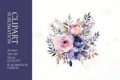 Watercolor floral flower clipart sublimation png Product Image 1