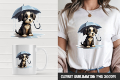 Kawaii puppy t-shirt, mug wrap, clipart sublimation design Product Image 1
