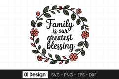 Family Greatest Blessing Quote Wreath SVG PNG Product Image 1