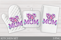 Mother's Day Oven Mitt Design. Mother's Day Kitchen Towel Product Image 1