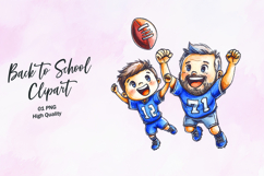 Dad Son Football Catch Clipart Sublimation PNG Product Image 1