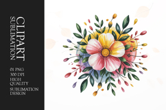 Soft Floral Bouquet Clipart PNG Product Image 1