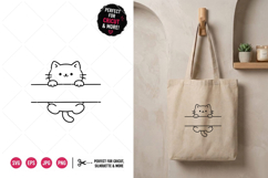 Cute Cat Split Monogram Clipart |SVG, EPS, JPG, PNG Product Image 1