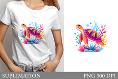 Turtle Sublimation. Sea Turtle T-Shirt Design Product Image 1
