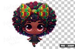Cute Afro Girl Head Clipart PNG Product Image 1
